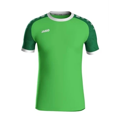 Abbildung von JAKO ICONIC Trikot Kinder Soft Green, Sportgrün, Gr. 164 Nachhaltiges Sport Shirt kurzarm aus 100% recyceltem Polyester, Feuchtigkeitstransportierend