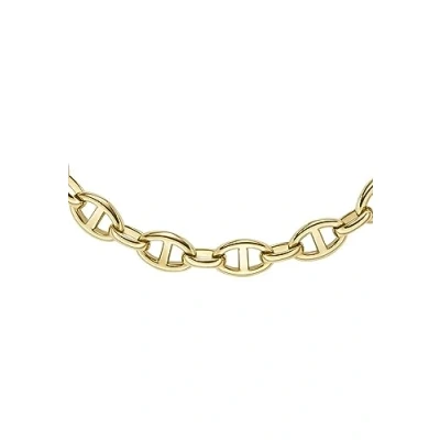 Abbildung von Fossil Damenarmband, Heritage D Link Gold Tone, Ankerkette Halskette