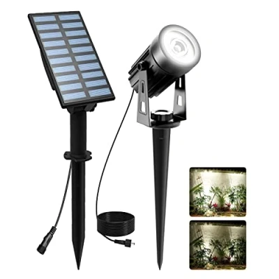 Abbildung von T SUNUS Solar Gartenleuchte, Gartenstrahler Solarstrahler für Außen Garten Auto On/Off IP65 Wasserdicht Solarlampen 2 Helligkeitsmodi Auffahrt Weg Swimmingpool Kaltweiß