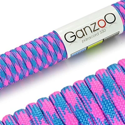 Abbildung von Ganzoo Paracord 550 Seil Magenta Blau 4mm Schnur Typ 3, Nylon &amp; Polyester, ideal für Basteln von Hundeleine Halsband Armband/Camping Survival und Outdoor 30 Meter Allzweckseil 7 Innenstränge