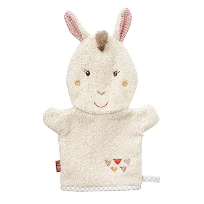 Abbildung von Fehn Waschlappen Lama Waschhandschuh mit Tiermotiv Badewannenspielzeug für fröhlichen Badespaß Babywaschlappen die Badewanne weicher Handtuchfrottee Babys und Kinder ab 0+ Monaten