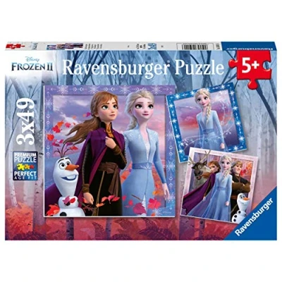 Abbildung von Ravensburger Kinderpuzzle 05011 Die Reise beginnt Puzzle für Kinder ab 5 Jahren, mit 3x49 Teilen, Disney Frozen