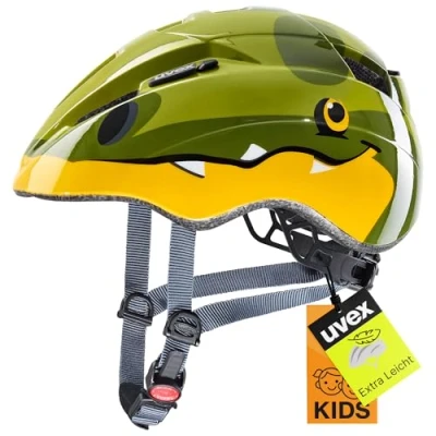 Abbildung von uvex kid 2 leichter Fahrradhelm für Kinder individuelle Größenanpassung erweiterbar mit LED Licht dino 46 52 cm