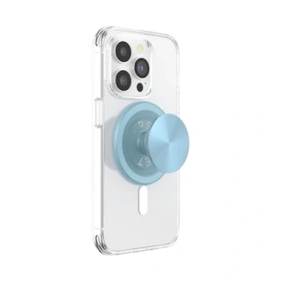 Abbildung von PopSockets: PopGrip Round für MagSafe Inklusive Adapterring Ausziehbarer Sockel und Griff mit einem Austauschbarem Top Smartphones Hüllen Aluminum Blue Sigh