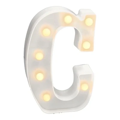 Abbildung von JANDEI Warmes Licht LED Zahlen und Buchstaben für Dekoration Atmosphäre, leuchtendes Herz, Nachtlichter, Geburtstage, Hochzeiten, Schaufenster. Sie funktionieren mit AA Batterien (C)