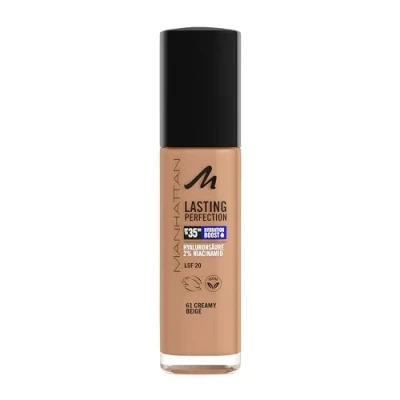 Abbildung von Manhattan Lasting Perfection 35 HR Make up, ultra langanhaltendes Flüssig Fb. 61, Creamy Beige