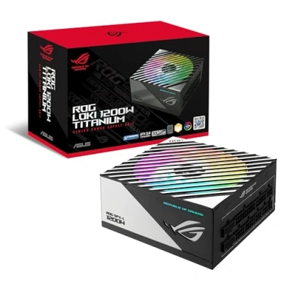Abbildung von ASUS ROG Loki SFX L 1200W Titanium vollmodulares Gaming Netzteil (120mm PWM ARGB Lüfter, ATX 3.0, PCIe 5.0 Ready, inkl. 16 poligem Kabel, 80+ Zertifizierung, Lambda Standard++Zertifizierung)