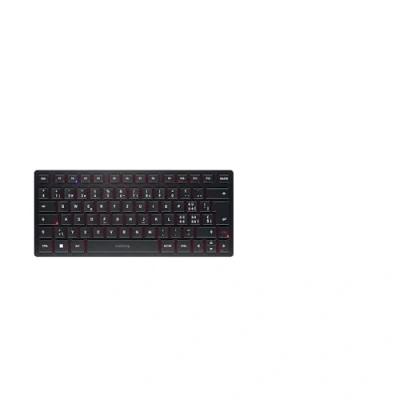 Abbildung von CHERRY KW 9200 MINI, Kompakte Multi Device Tastatur für bis zu 4 Geräte, Schweizer Layout (QWERTZ), Bluetooth, 2,4 GHz oder Kabel, Wiederaufladbar, Schwarz