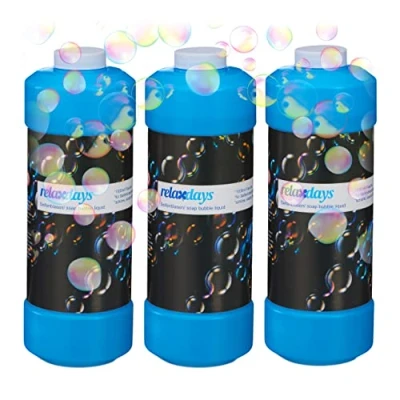 Abbildung von Relaxdays 10022529 Seifenblasen Seifenblasenflüssigkeit, 1 Liter Nachfüllflasche, für Seifenblasenmaschine, Seifenblasenpistole, Tranparent, 1x, 1x