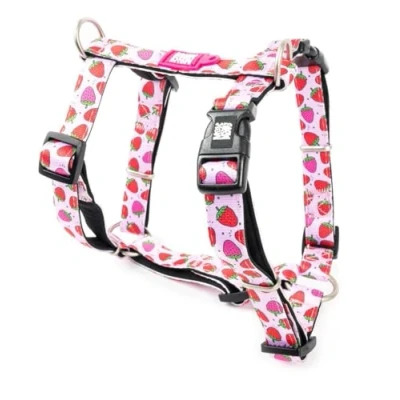 Abbildung von Max &amp; Molly Hundegeschirr in H Form, Ultrabequemes Geschirr Hund aus Neopren für sehr kleine Hunde, Strawberry Dream/XS, Gepolstert, Sicher Ultraleicht Komfort deinen treuen Begleiter