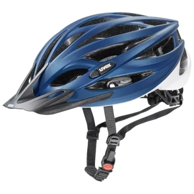 Abbildung von uvex Oversize sicherer Allround Helm für Damen und Herren individuelle Größenanpassung waschbare Innenausstattung Blue White matt 61 65 cm
