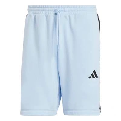 Abbildung von adidas Herren Essential Three Stripes French Terry Short, Glow Blue/Black, L