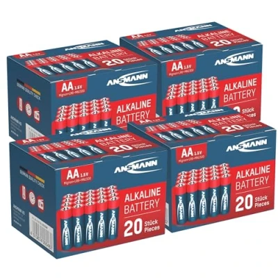 Abbildung von ANSMANN Alkaline Batterie Mignon AA / LR06 1.5V Longlife Alkalibatterie Sparpaket in einer praktischen Vorratsbox 80 Stück