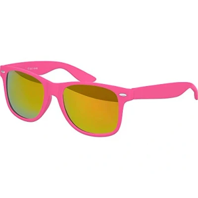 Abbildung von Balinco Sonnenbrille UV400 CAT 3 CE Rubber mit Federscharnier für Damen &amp; Herren (pink rot/orange verspiegelt)