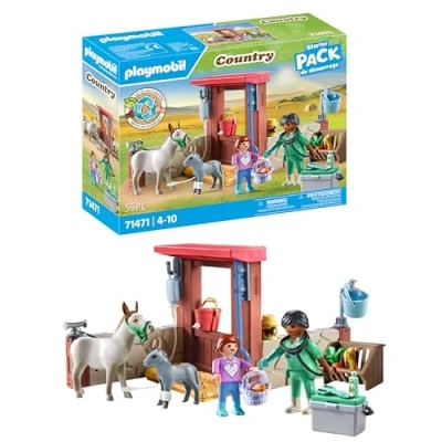 Abbildung von PLAYMOBIL Country Tierarzteinsatz bei den Eseln Spielzeug für Kinder ab 4 Jahren 71471