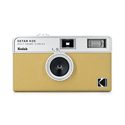 Abbildung von KODAK EKTAR H35 Halbformat Filmkamera, 35 mm, wiederverwendbar, ohne Fokussierung, leicht, einfach zu bedienen (Sand) (Film und AAA Batterie sind Nicht im Lieferumfang enthalten)