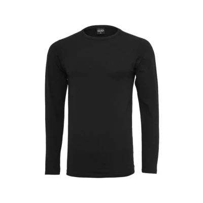 Abbildung von Urban Classics Fitted Stretch L/S Langarmshirt, Herren, Größe: XL, Black