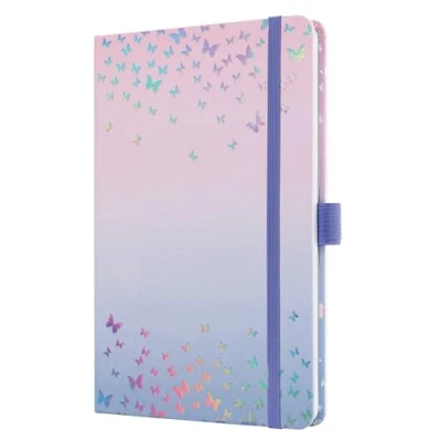 Abbildung von SIGEL J5347 Wochenkalender Jolie 2025, Butterfly Confetti Candy, ca. A5, Hardcover, Gummiband, Stiftschlaufe, Einstecktasche, 174 Seiten, vegan, Buchkalender, Terminplaner