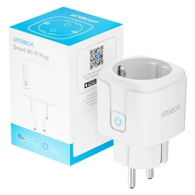 Abbildung von UPXNBOR Smart Steckdose, 16A Home WLAN Steckdose mit Strommessung, Alexa Funktioniert Alexa, Google Home, Timer &amp; APP Fernzugriff, Kein Hub notwendig, Nur 2.4GHz WiFi (1er Pack)