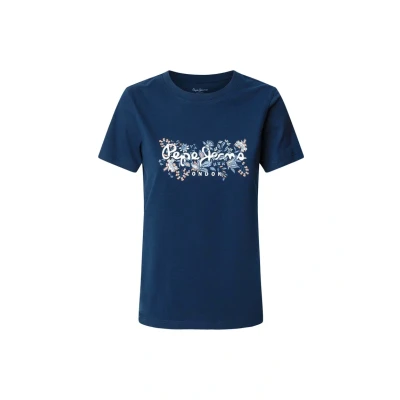 Abbildung von Pepe Jeans Rosalind Tshirt print, Damen, Größe: XS, Ocean blue
