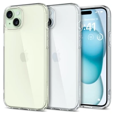 Abbildung von Spigen für iPhone 15 Ultra Hybrid Hülle [Anti Yellowing] Case Handyhülle Schutzhülle Cover Transparent Durchsichtig Dünn Slim Crystal Clear