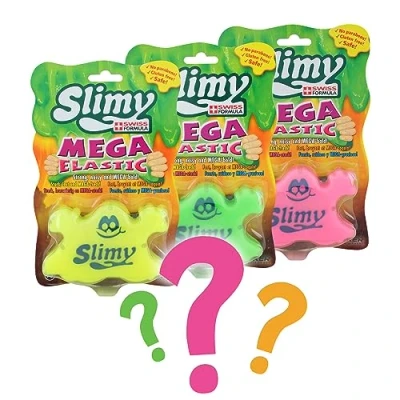 Abbildung von Slimy Mega Elastic 150g Original Slime Spielmasse für Kinder, Spielspaß mit superdehnbarem Schleim in der Dose, elastische Spielknete (Spielzeug ab 3 Jahre), Farbe:Überraschung