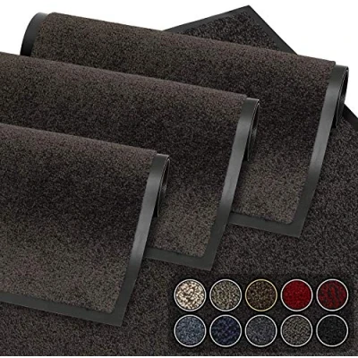 Abbildung von GadHome Fußmatte Braun 40x60 cm Eingangstürmatte wasserdicht waschbar strapazierfähiger Schmutzfänger Rutschfester Schmutzfängerfußmatte für Haustür, Flur, Eingang, Küche, Schlafzimmer