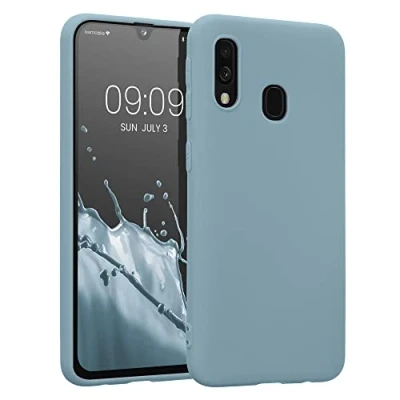 Abbildung von kwmobile Hülle kompatibel mit Samsung Galaxy A40 weiches TPU Silikon Case Cover geeignet für kabelloses Laden Arctic Night