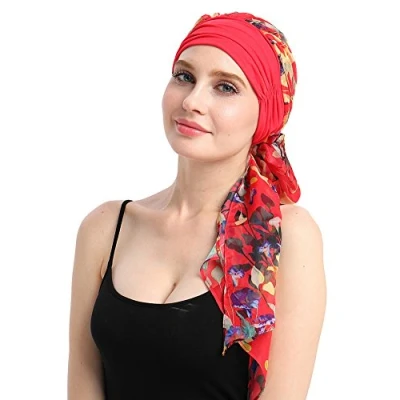 Abbildung von FocusCare Bambus strickt Hut für Krebs Frauen DIY einfach Krawatte Chemo Kopftuch