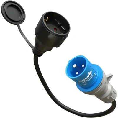 Abbildung von Poppstar 30cm CEE Adapter IP44 (CEE Stecker 16A, 3 pol/Schuko Steckdose Kupplung: Typ F), H07RN F 3G2.5