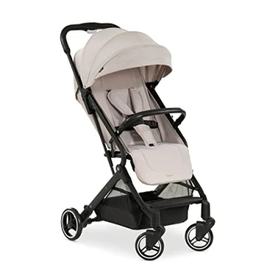 Abbildung von hauck Reise Buggy Travel N Care für Kinder ab Geburt bis 22 kg mit Liegefunktion, Ultraleicht 6,9 kg, Einhändig Klein Zusammenklappbar, UPF 50+, EVA Räder, Korb 3 (Beige)