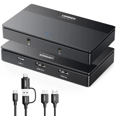 Abbildung von UGREEN 4K Video Capture Card, HDMI auf USB 3.0 Type C Grabber 1080P 60fps für Gaming Live Streaming Recorder, kompatibel mit Switch PS5 Xbox iPad DSLR MacBook Laptop PC Phone Mac mini 4