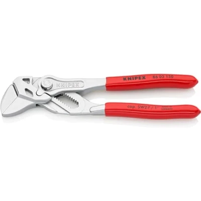 Abbildung von KNIPEX Zangenschlüssel Zange und Schraubenschlüssel in einem Werkzeug mit Kunststoff überzogen verchromt 150 mm 86 03 SB