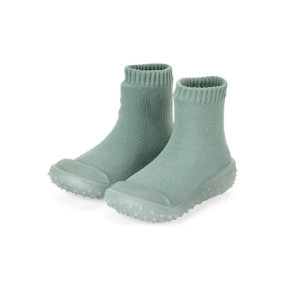 Abbildung von Sterntaler Adventure Socks uni Unisex Babysocken mit transparenter profilierter Gummisohle einfarbig steingrün, 23/24