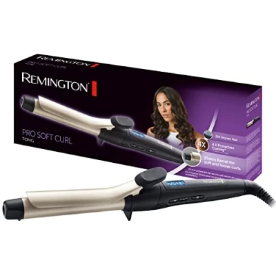 Abbildung von Remington Lockenstab Pro Soft Curl CI6325, 25 mm, antistatische Keramik Turmalin Beschichtung, schwarz/creme 1er Pack