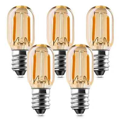 Abbildung von Genixgreen Glühbirne E14 Led Warmweiss 1W T22 Vintage Röhren Nachtlicht kühlschranklampe Ersetzt 10 Watt Glühlampen Equivalent, 2200K Nicht Dimmbar, 5er Pack