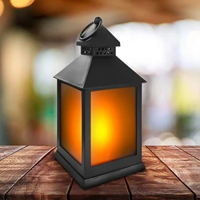 Abbildung von Eaxus® LED Laterne für Draußen Windlicht mit Flammeneffekt Kerze Wohnzimmer &amp; Garten Deko