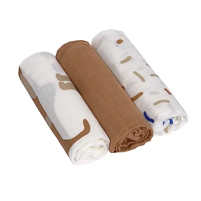 Abbildung von LÄSSIG Baby Mulltuch Spucktuch Puckdecke 3er Set Baumwolle 80 x cm/ Heavenly soft Swaddle L Little Mateys Dog