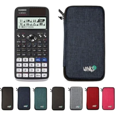 Abbildung von Casio fx 991DE X Classwiz inkl. WYNGS Schutztasche Blau Wissenschaftlicher Taschenrechner Basic Set