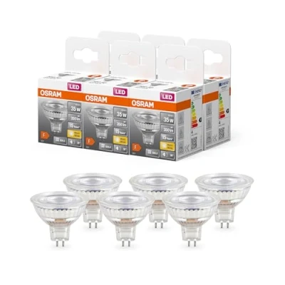 Abbildung von OSRAM Star Reflektor LED Lampe für GU5.3 Sockel, klares Glas ,Warmweiß (2700K), 345 Lumen, Ersatz herkömmliche 35W Leuchtmittel, nicht dimmbar, Multi Pack