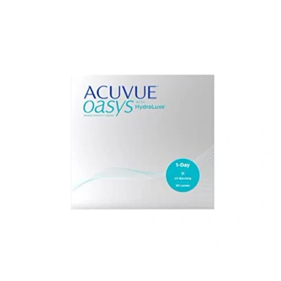 Abbildung von ACUVUE OASYS 1 Day Tageslinsen helfen das Gefühl von müden &amp; trockenen Augen zu reduzieren Tageskontaktlinsen mit 5 dpt und BC 9 UV Schutz Komfortables Tragegefühl 90 Linsen