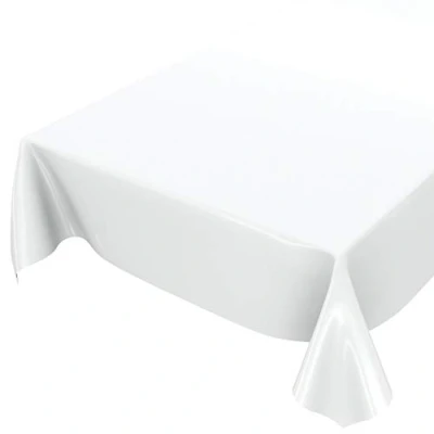 Abbildung von Wachstuchtischdecke Wachstuch abwaschbare Tischdecke Uni Glanz Einfarbig Weiß Schnittkante 100 x 140cm