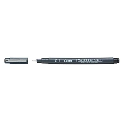 Abbildung von Pentel Pointliner S20P 1A, Fineliner, schwarz, wasserfest und lichtecht, 0,1 mm