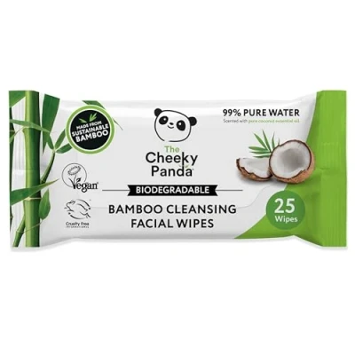 Abbildung von The Cheeky Panda Abschminktücher aus Bambus Mit Kokosduft 25 Reinigungstücher fürs Gesicht Biologisch Abbaubar Super Sanft &amp; Nachhaltig Feuchttücher zur Make up Entfernung