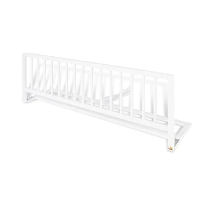 Abbildung von PINOLINO Comfort Bettschutzgitter für Kinder Klappbar, Buche Massivholz, Weiß Lackiert, 115x40x32cm, Sicherer Rausfallschutz, Keine Montage
