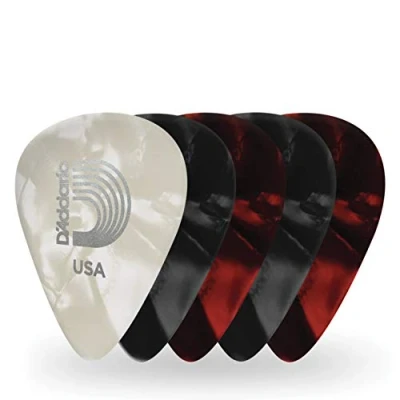 Abbildung von D&#039;Addario Plektrum Plektren Gitarre Pearl Celluloid Guitar Picks Gitarren 1CAPX 25 Assorted Stück