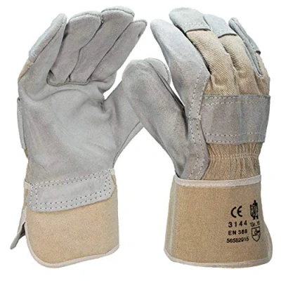 Abbildung von 5 Paar Arbeitshandschuhe Leder Herren Damen robuste Lederhandschuhe Montage Schutzhandschuhe EN 388 Handschuhe Gartenhandschuhe Montagehandschuhe Rindkernspaltleder Gr. 10 (5)