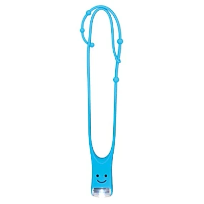 Abbildung von moses. Lese Buddy Das Leselicht für Kinder Multifunktionale Leselampe in Blau Taschenlampe zum Umhängen, Silikon,