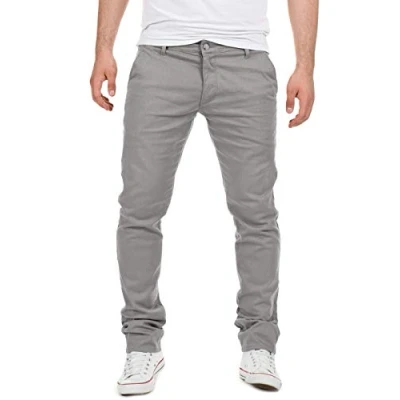 Abbildung von Yazubi Dustin Chinohosen Für Männer Stretch Herren Chino Stoffhosen Chinojeans, Grau (Gull 4R173802), W33/L32