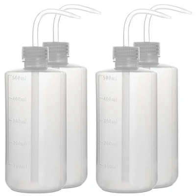 Abbildung von stonylab 4er Pack 500 ml Waschen Flasche Kunststoff, Squeeze Spritzflasche, LDPE Material mit schmalem Mund, Wash Bottle für Laborreinigung Pflanzenbewässerung, 17 oz